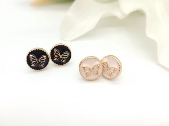 Schmetterling Ohrstecker Metall Optik goldfarben